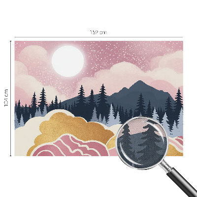 45D-Fototapete fürs Wohnzimmer Rosa Sonnenuntergang