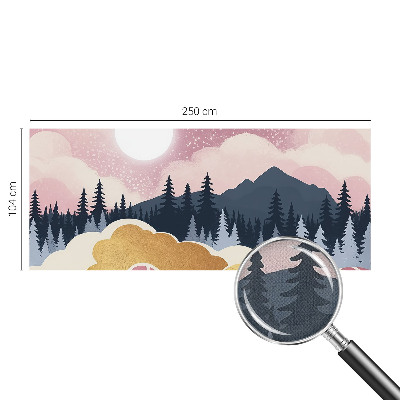 45D-Fototapete fürs Wohnzimmer Rosa Sonnenuntergang