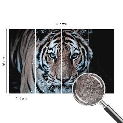 Motivtapete fürs Wohnzimmer mit einem Tigerporträt als Motiv