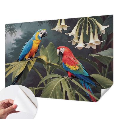 67D-Fototapete fürs Schlafzimmer Bunte Papageien