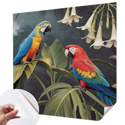 67D-Fototapete fürs Schlafzimmer Bunte Papageien