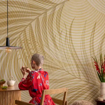 Selbstklebende Fototapete fürs Wohnzimmer mit tropischem Design