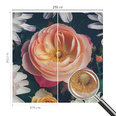 Selbstklebende Fototapete fürs Schlafzimmer Florale Harmonie