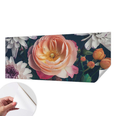 Selbstklebende Fototapete fürs Schlafzimmer Florale Harmonie