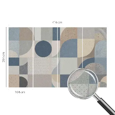 Fototapete in 3D-Optik mit geometrischem Mosaikmotiv