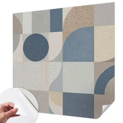 Fototapete in 3D-Optik mit geometrischem Mosaikmotiv