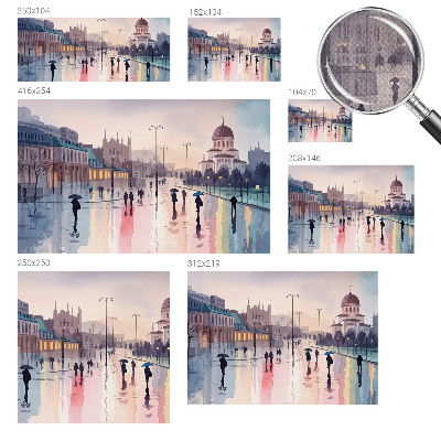 Moderne Fototapete nach Maß Ein Spaziergang im Regen