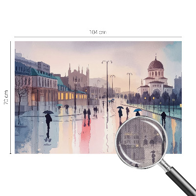 Moderne Fototapete nach Maß mit dem Motiv „Ein Spaziergang im Regen“