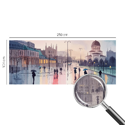 Moderne Fototapete nach Maß mit dem Motiv „Ein Spaziergang im Regen“