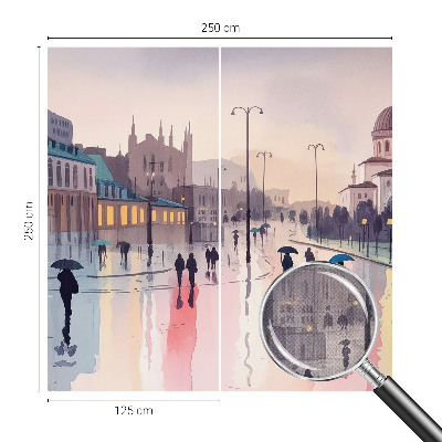 Moderne Fototapete nach Maß mit dem Motiv „Ein Spaziergang im Regen“