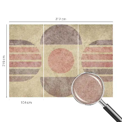 Motivtapete fürs Wohnzimmer mit geometrischem Formmuster