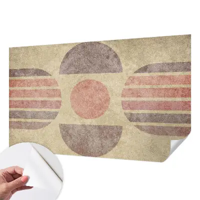 Motivtapete fürs Wohnzimmer mit geometrischem Formmuster