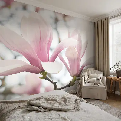 Motivtapete nach Maß mit Motiv der Magnolienblüten