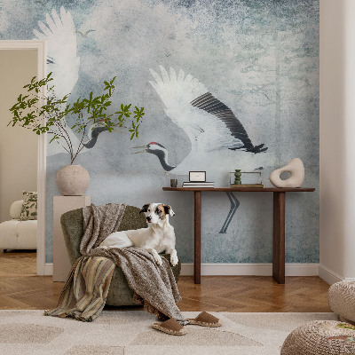 Selbstklebende Fototapete Harmonische Kraniche