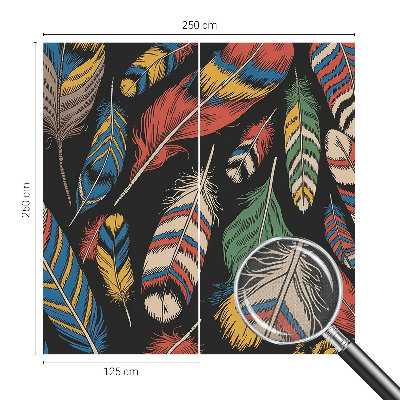 45D-Fototapete fürs Schlafzimmer Bunte Federn