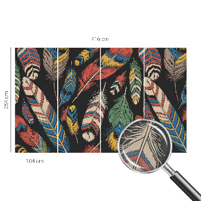 45D-Fototapete fürs Schlafzimmer Bunte Federn