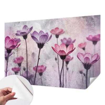 Hochwertige Bildtapete mit pastellfarbenem Blumenmuster