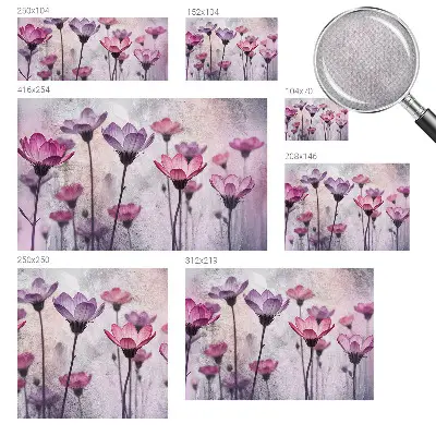 Hochwertige Bildtapete mit pastellfarbenem Blumenmuster