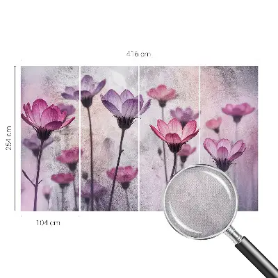 Hochwertige Bildtapete mit pastellfarbenem Blumenmuster