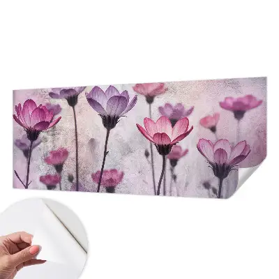 Hochwertige Bildtapete mit pastellfarbenem Blumenmuster