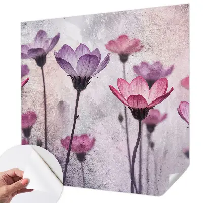 Hochwertige Bildtapete mit pastellfarbenem Blumenmuster