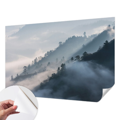 Vintage Tapete mit Motiv einer nebligen Landschaft