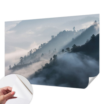 Vintage Tapete mit Motiv einer nebligen Landschaft