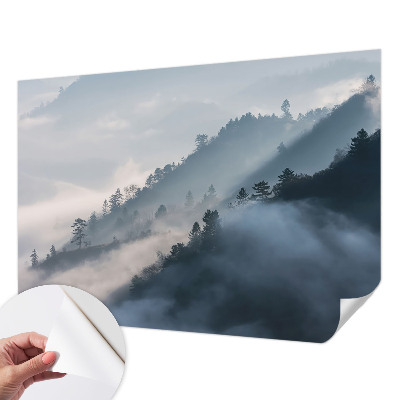 Vintage Tapete mit Motiv einer nebligen Landschaft