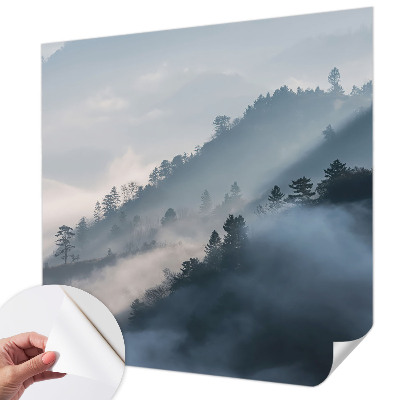 Vintage Tapete mit Motiv einer nebligen Landschaft