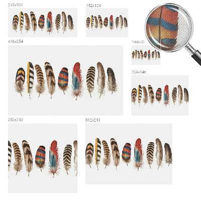 Selbstklebende Fototapete für die Wand mit buntem Federdesign