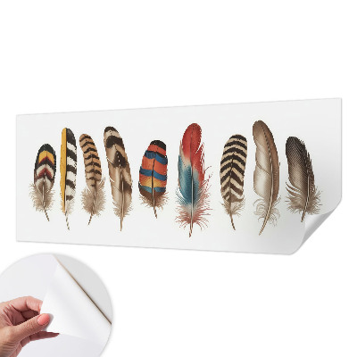 Selbstklebende Fototapete für die Wand mit buntem Federdesign