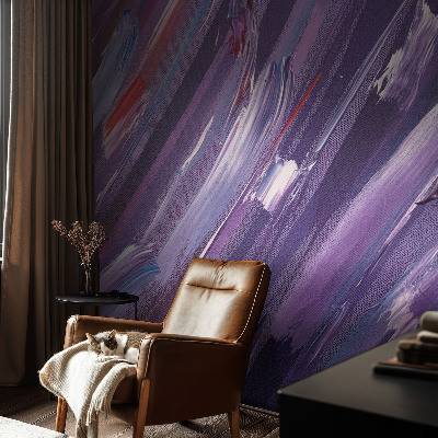 Selbstklebende Fototapete fürs Wohnzimmer mit bunten Pinselstrichen