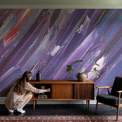 Selbstklebende Fototapete fürs Wohnzimmer Bunte Pinselstriche