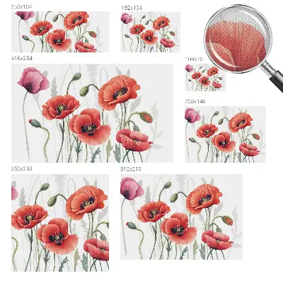 Selbstklebende Fototapete fürs Schlafzimmer mit rotem Mohnblumen-Motiv