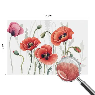 Selbstklebende Fototapete fürs Schlafzimmer mit rotem Mohnblumen-Motiv