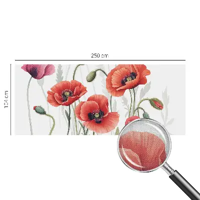 Selbstklebende Fototapete fürs Schlafzimmer mit rotem Mohnblumen-Motiv