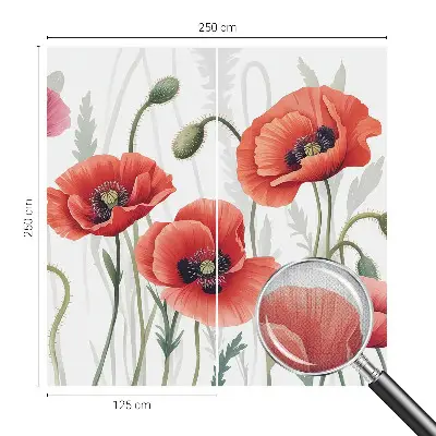 Selbstklebende Fototapete fürs Schlafzimmer mit rotem Mohnblumen-Motiv