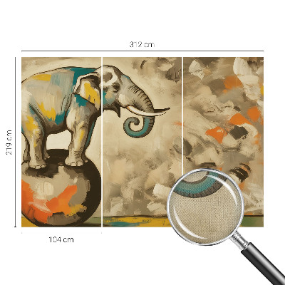 Fototapete in 3D-Optik mit abstraktem Elefantenmotiv