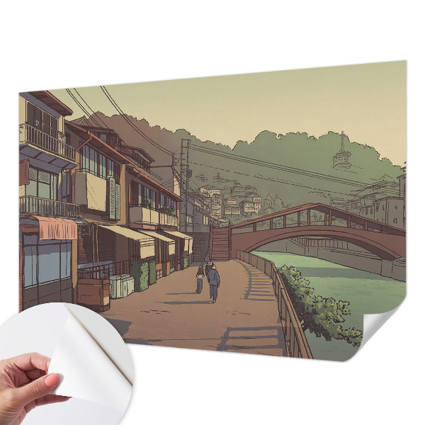 Fototapete nach Maß in pastellfarbenem Design mit einer Landschaft