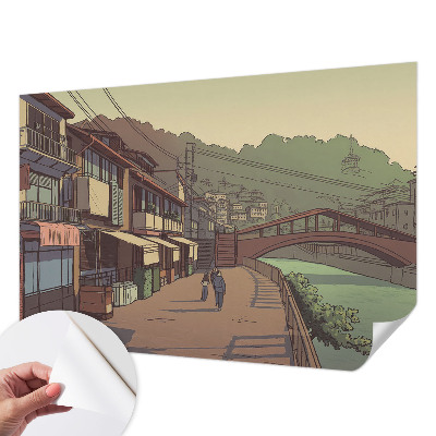 Fototapete nach Maß in pastellfarbenem Design mit einer Landschaft