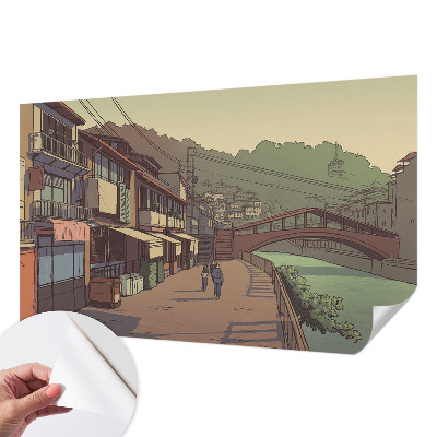 Fototapete nach Maß in pastellfarbenem Design mit einer Landschaft