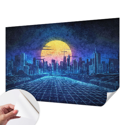 Motivtapete fürs Wohnzimmer mit einer futuristischen Landschaft