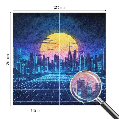 Motivtapete fürs Wohnzimmer mit einer futuristischen Landschaft