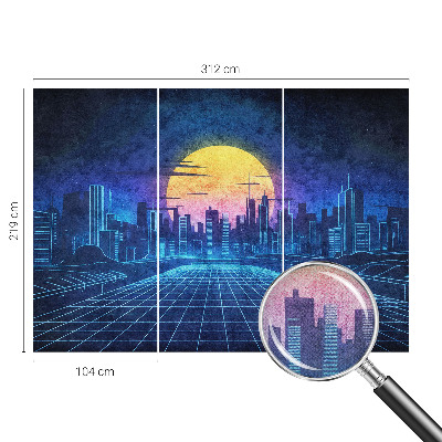 Motivtapete fürs Wohnzimmer mit einer futuristischen Landschaft