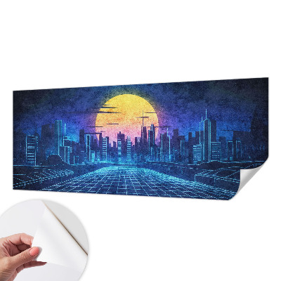 Motivtapete fürs Wohnzimmer mit einer futuristischen Landschaft