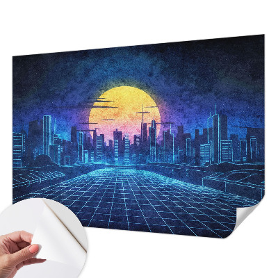 Motivtapete fürs Wohnzimmer mit einer futuristischen Landschaft