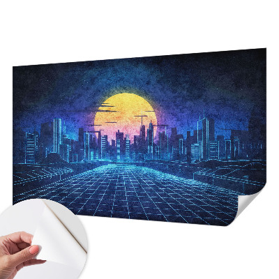 Motivtapete fürs Wohnzimmer mit einer futuristischen Landschaft