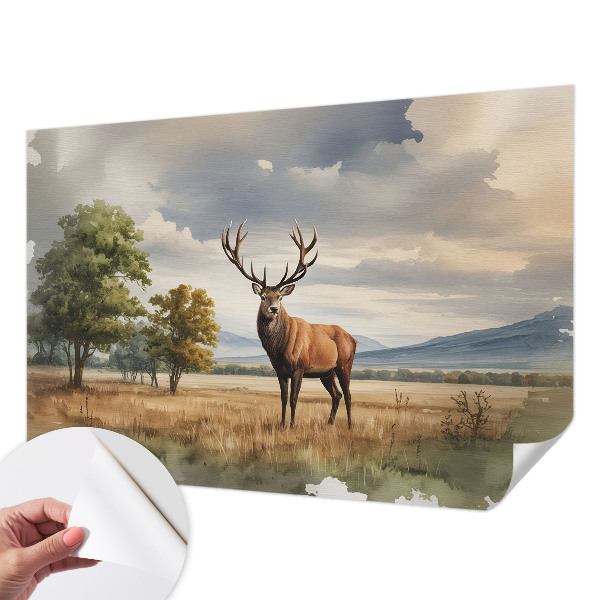 Vintage tapete Majestätischer Hirsch