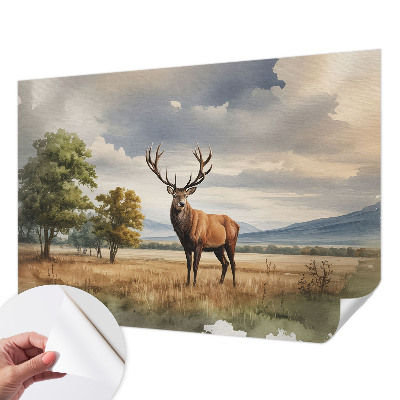 Vintage tapete Majestätischer Hirsch