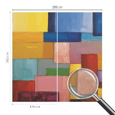 Selbstklebende Fototapete fürs Wohnzimmer mit bunten Rechtecken